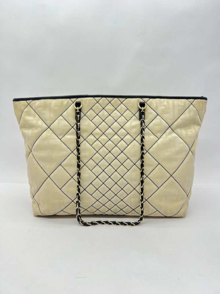 Zucca Quilted Chain Nylon Beige GHW