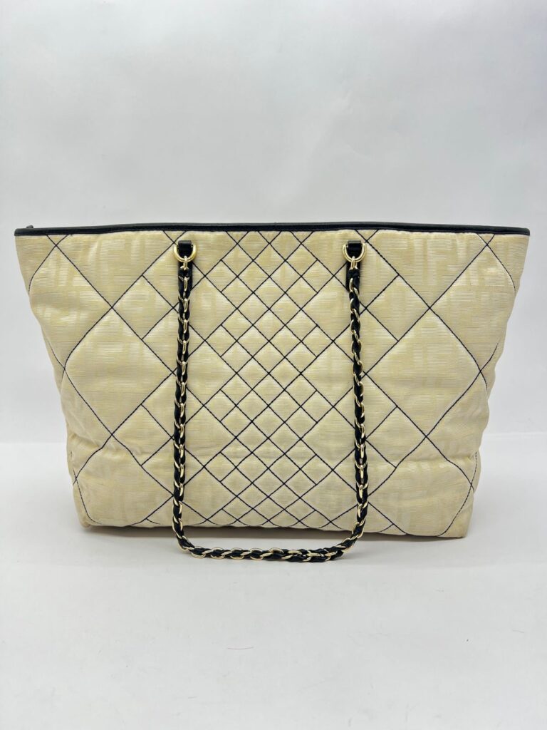 Zucca Quilted Chain Nylon Beige GHW