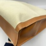 Large Cabas Vertical Canvas Natural / Tan GHW