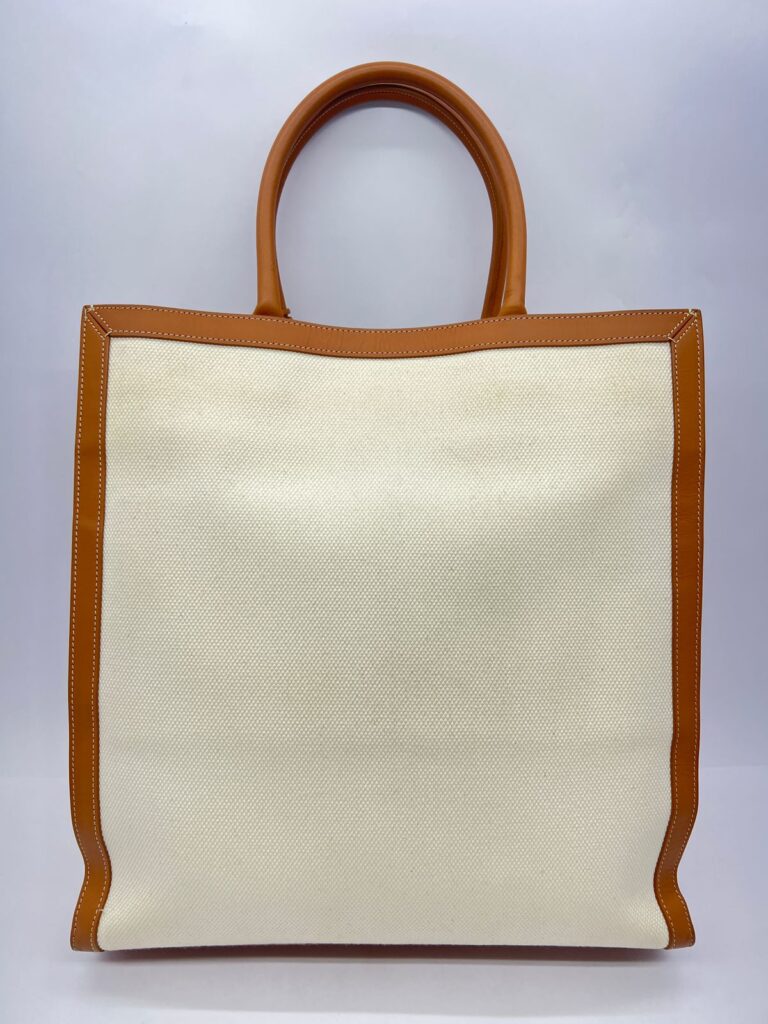 Large Cabas Vertical Canvas Natural / Tan GHW