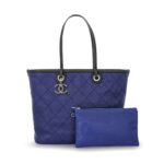 Fever Tote Bag Caviar Blue Black SHW