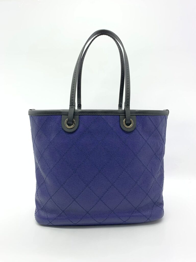 Fever Tote Bag Caviar Blue Black SHW