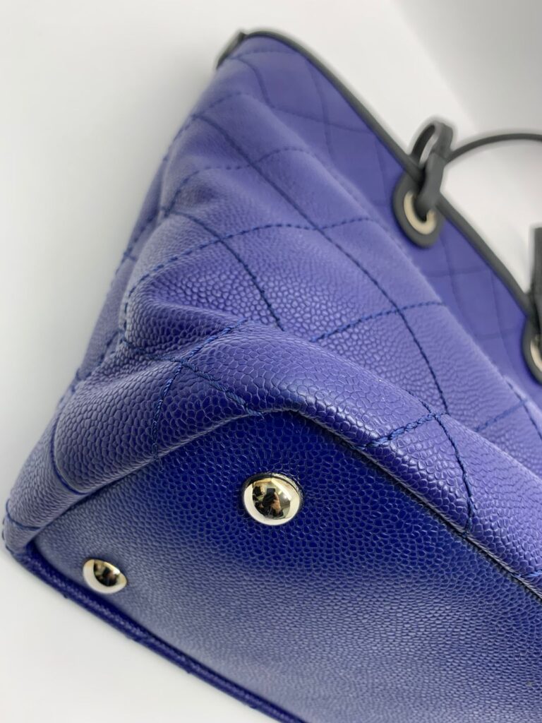 Fever Tote Bag Caviar Blue Black SHW