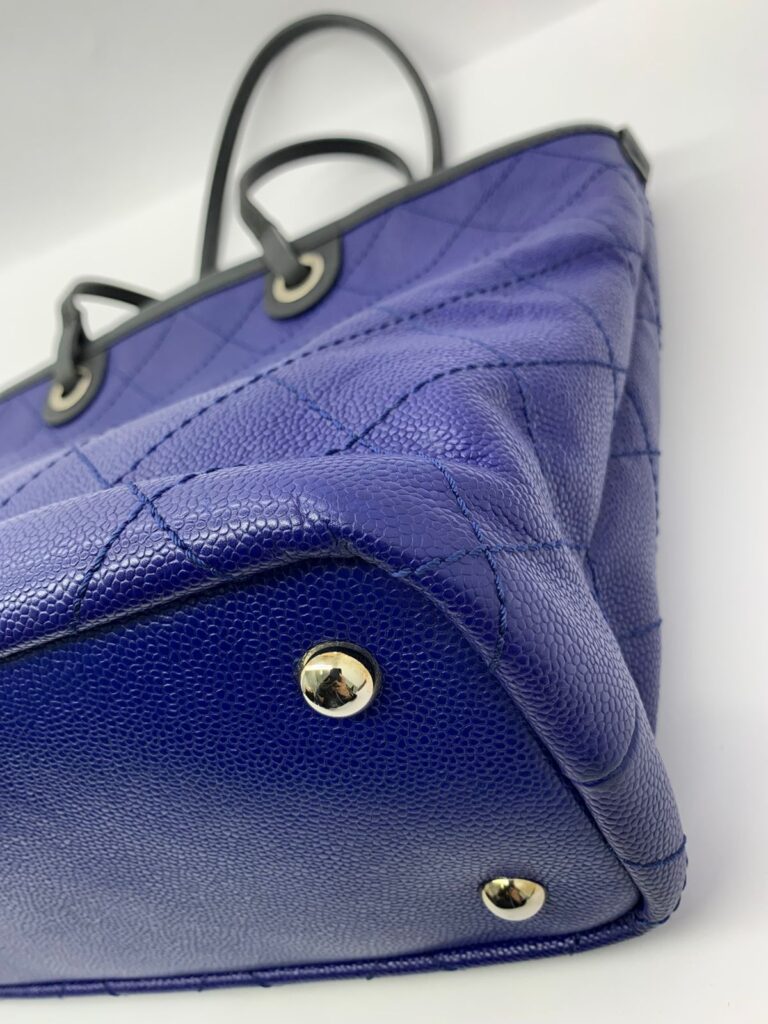 Fever Tote Bag Caviar Blue Black SHW