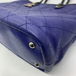 Fever Tote Bag Caviar Blue Black SHW