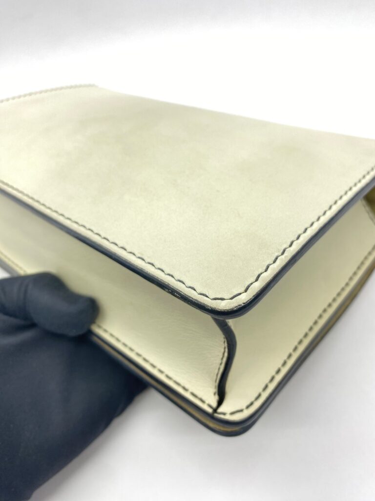 J'Adior Chain Flap Bag White GHW