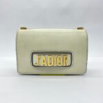 J'Adior Chain Flap Bag White GHW