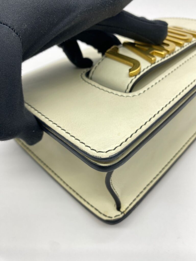 J'Adior Chain Flap Bag White GHW