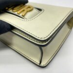 J'Adior Chain Flap Bag White GHW