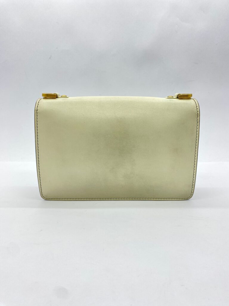 J'Adior Chain Flap Bag White GHW