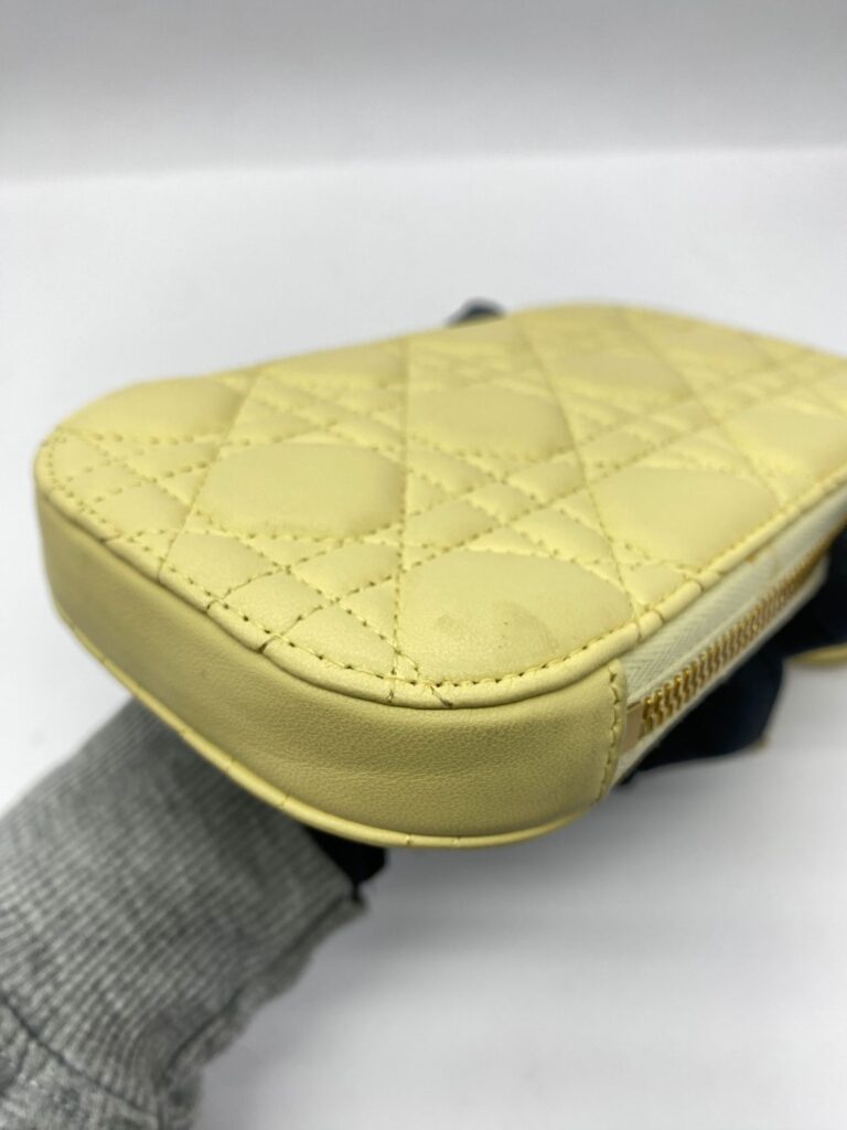 Lady Dior Tech Holder Soft Yellow Lambskin LGHW