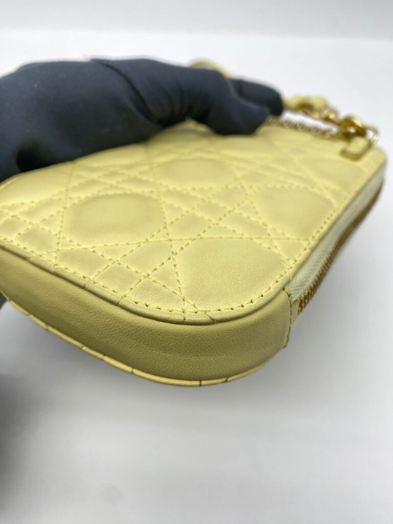 Lady Dior Tech Holder Soft Yellow Lambskin LGHW