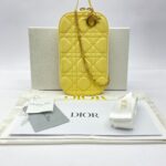 Lady Dior Tech Holder Soft Yellow Lambskin LGHW