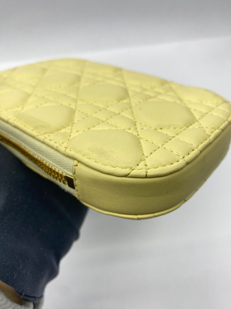 Lady Dior Tech Holder Soft Yellow Lambskin LGHW