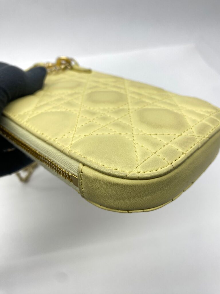 Lady Dior Tech Holder Soft Yellow Lambskin LGHW