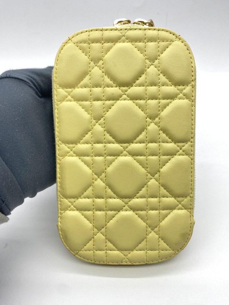 Lady Dior Tech Holder Soft Yellow Lambskin LGHW