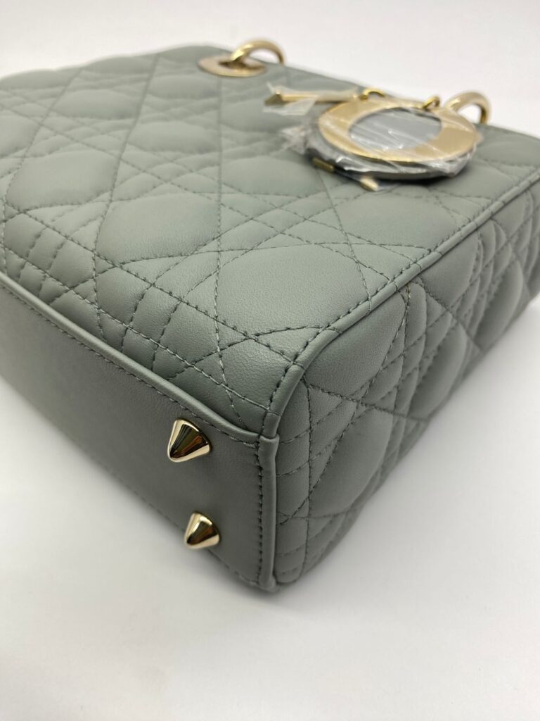 Lady Dior Small Lambskin Stone Gray LGHW