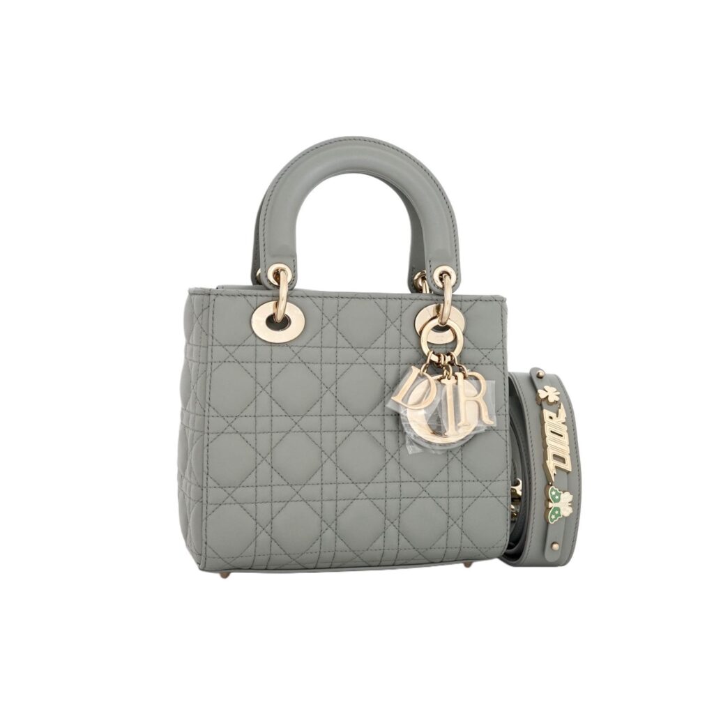 Lady Dior Small Lambskin Stone Gray LGHW