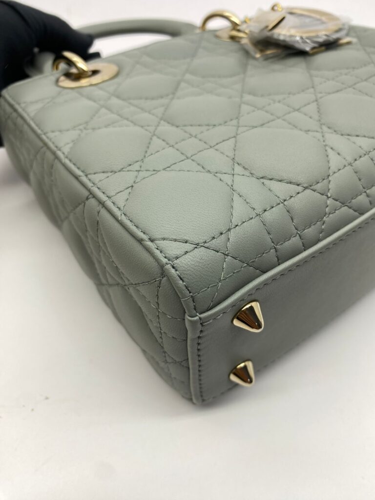 Lady Dior Small Lambskin Stone Gray LGHW