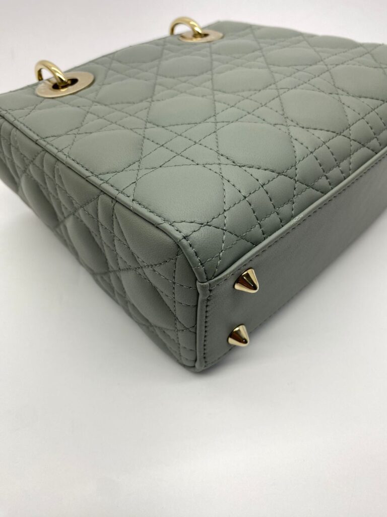 Lady Dior Small Lambskin Stone Gray LGHW