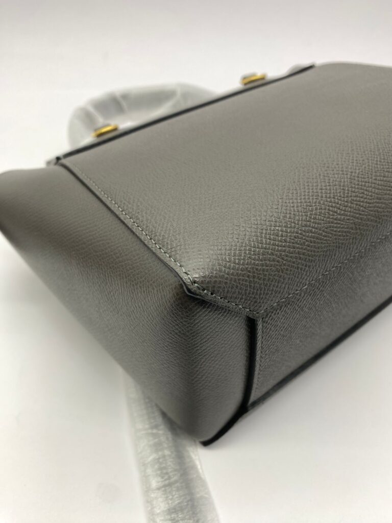 Nano Belt Bag Grained Calfskin Dark Grey GHW