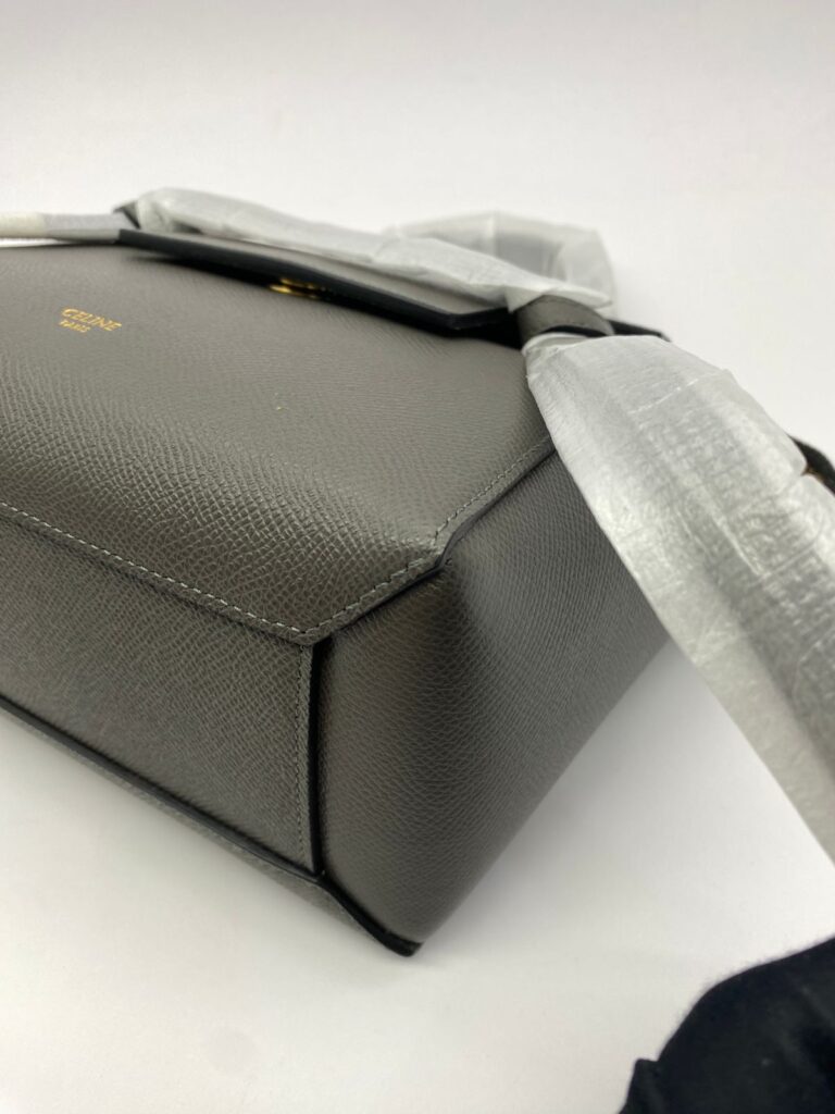 Nano Belt Bag Grained Calfskin Dark Grey GHW