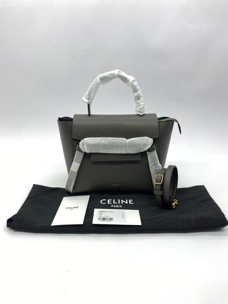 Nano Belt Bag Grained Calfskin Dark Grey GHW