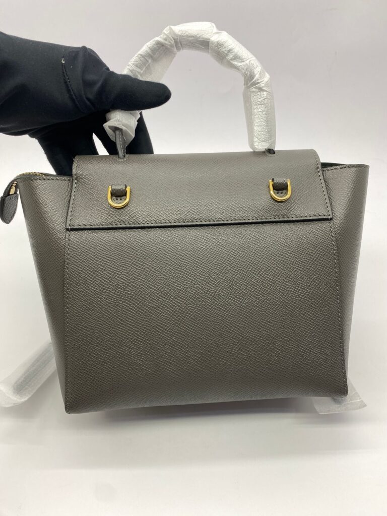 Nano Belt Bag Grained Calfskin Dark Grey GHW