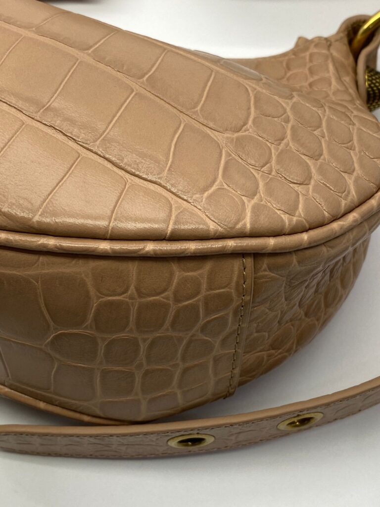 Le Cagole XS Nude Croco GHW