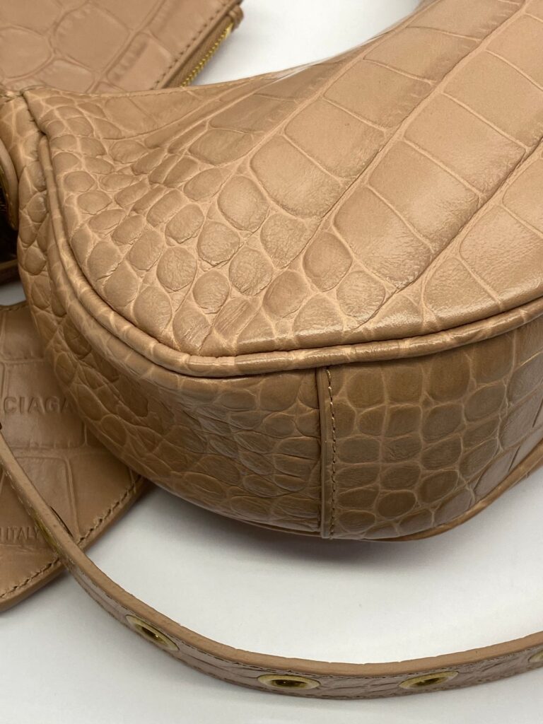 Le Cagole XS Nude Croco GHW