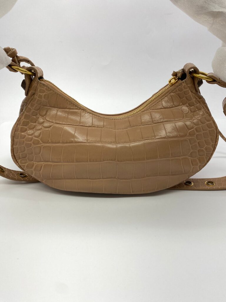 Le Cagole XS Nude Croco GHW