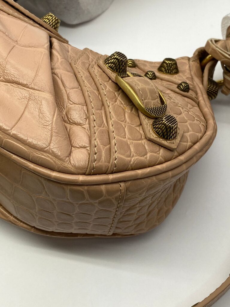 Le Cagole XS Nude Croco GHW