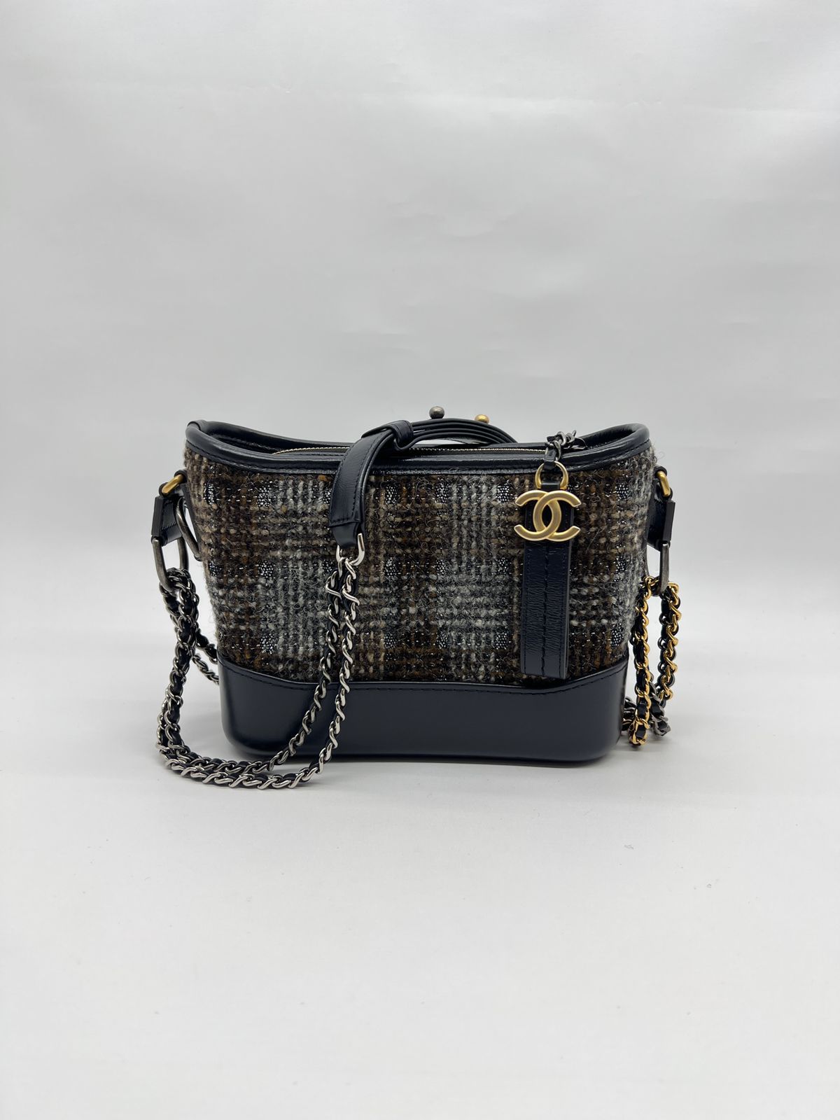 Gabrielle Small Tweed Dark Grey Brown Multicolor