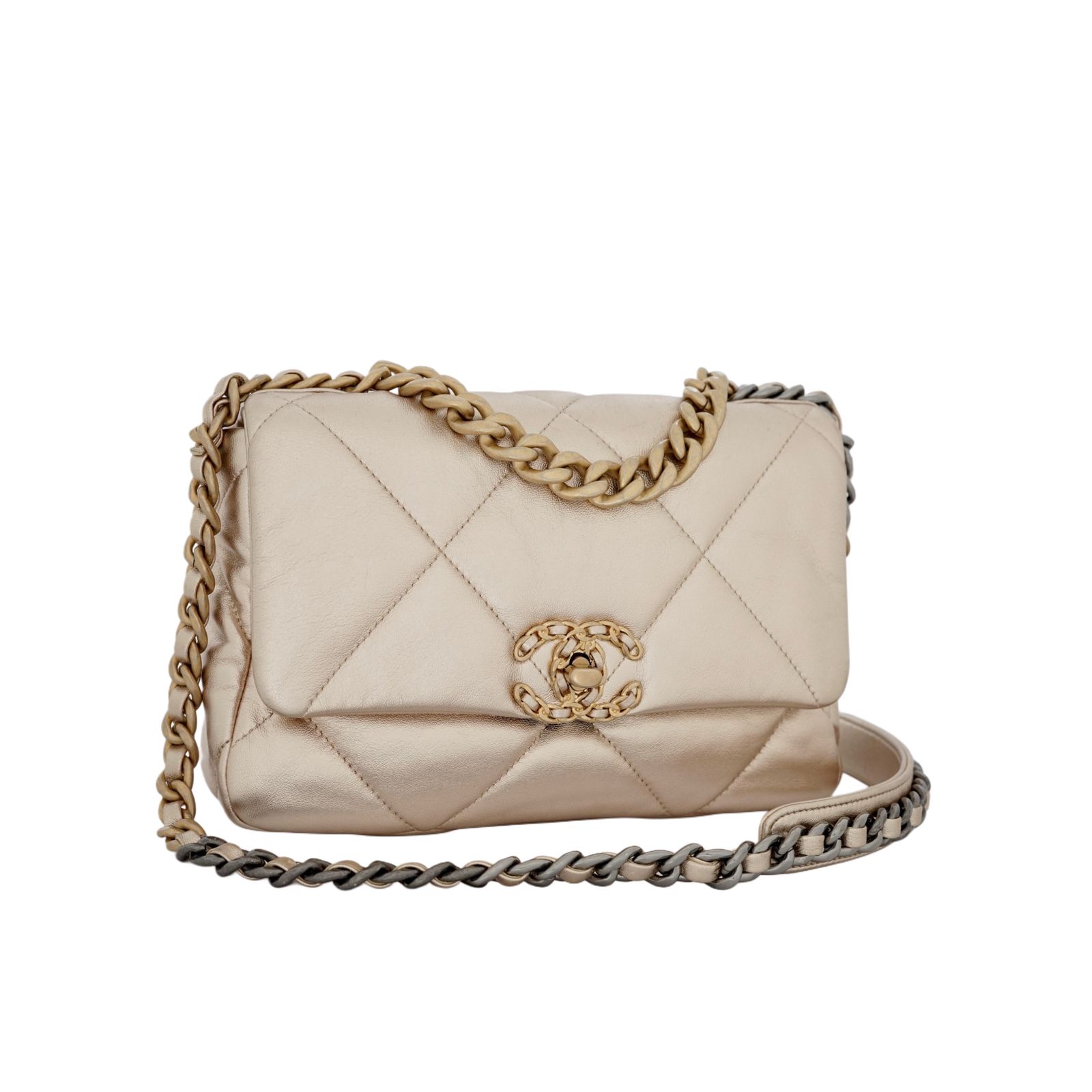 C19 Small Lambskin Gold Metallic