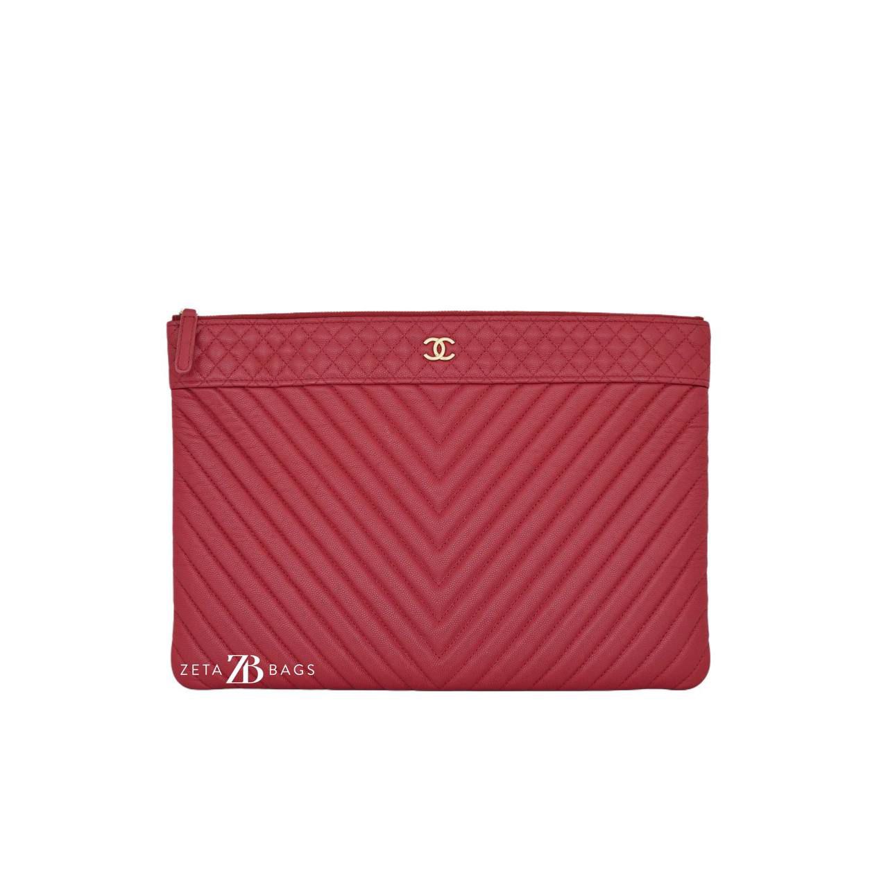 O Case Chevron Red Caviar GHW