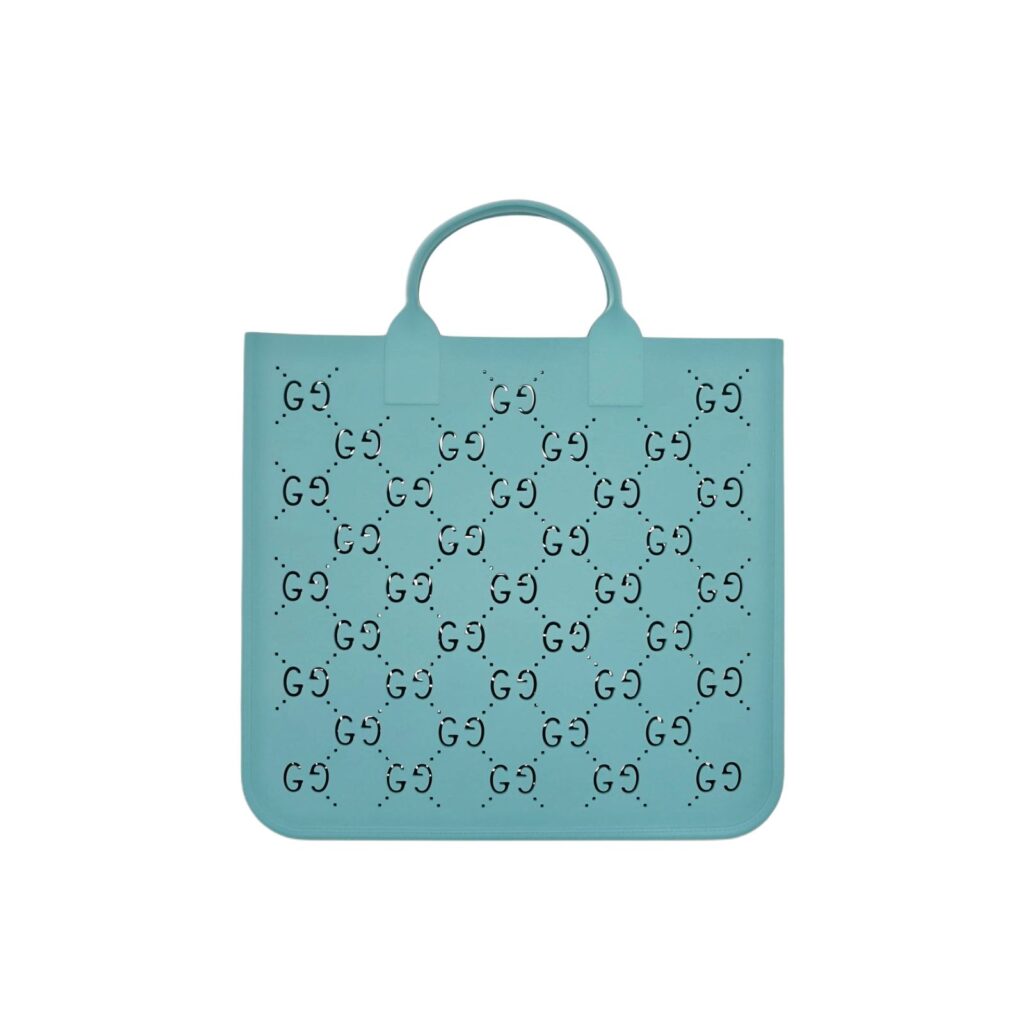 Children Tote Bag Perforated GG Rubber Blue