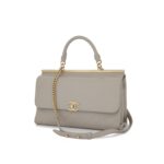 Coco Luxe Flap Bag Grey GHW