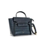 Celine Nano Belt Bag Navy Croco Embossed GHW