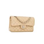Classic Small D Flap Caviar Beige SHW