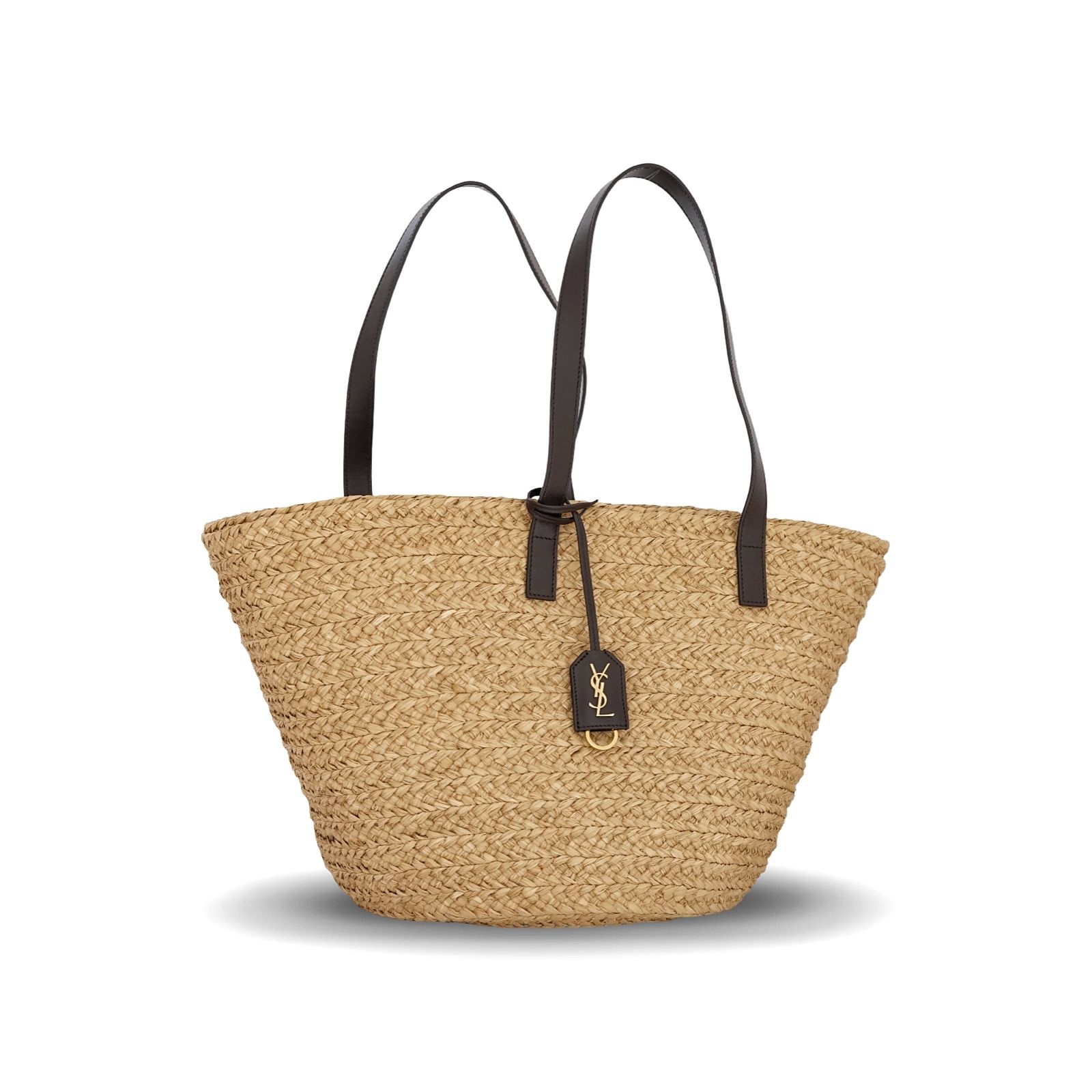 Panier Medium Raffia Ivory Brown GHW