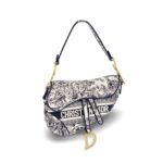 Saddle Medium Canvas Toile De Jouy GHW