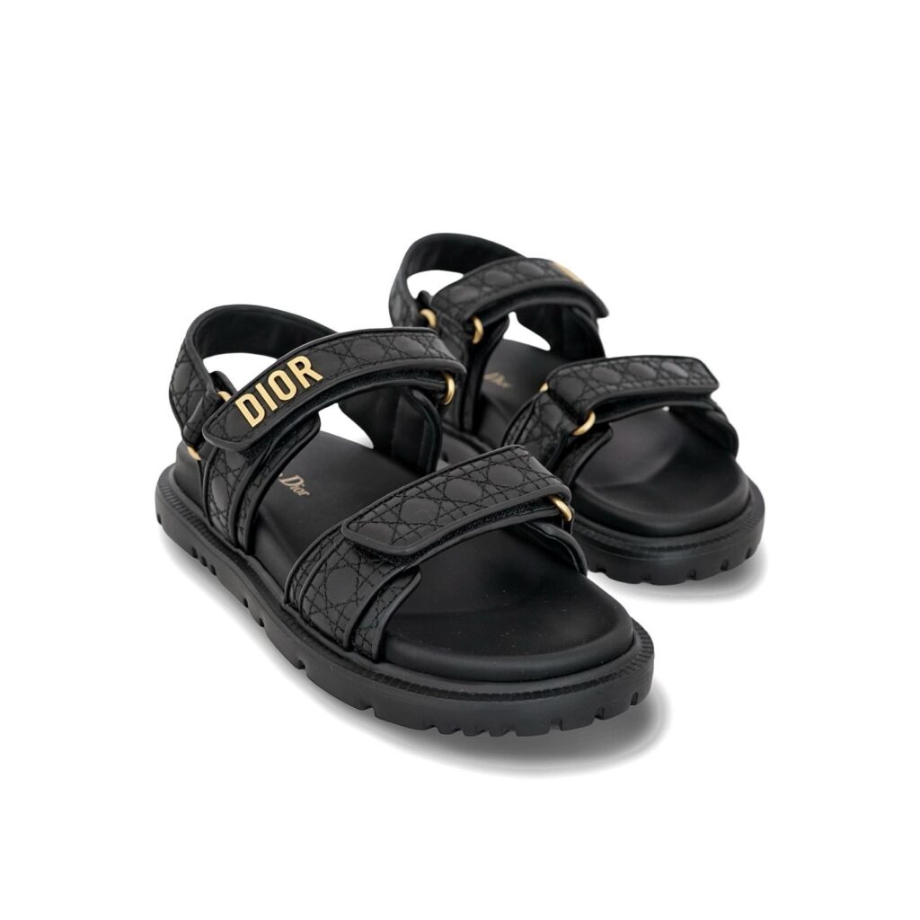 Dad Sandal Black Quilted Cannage Calfskin GHW