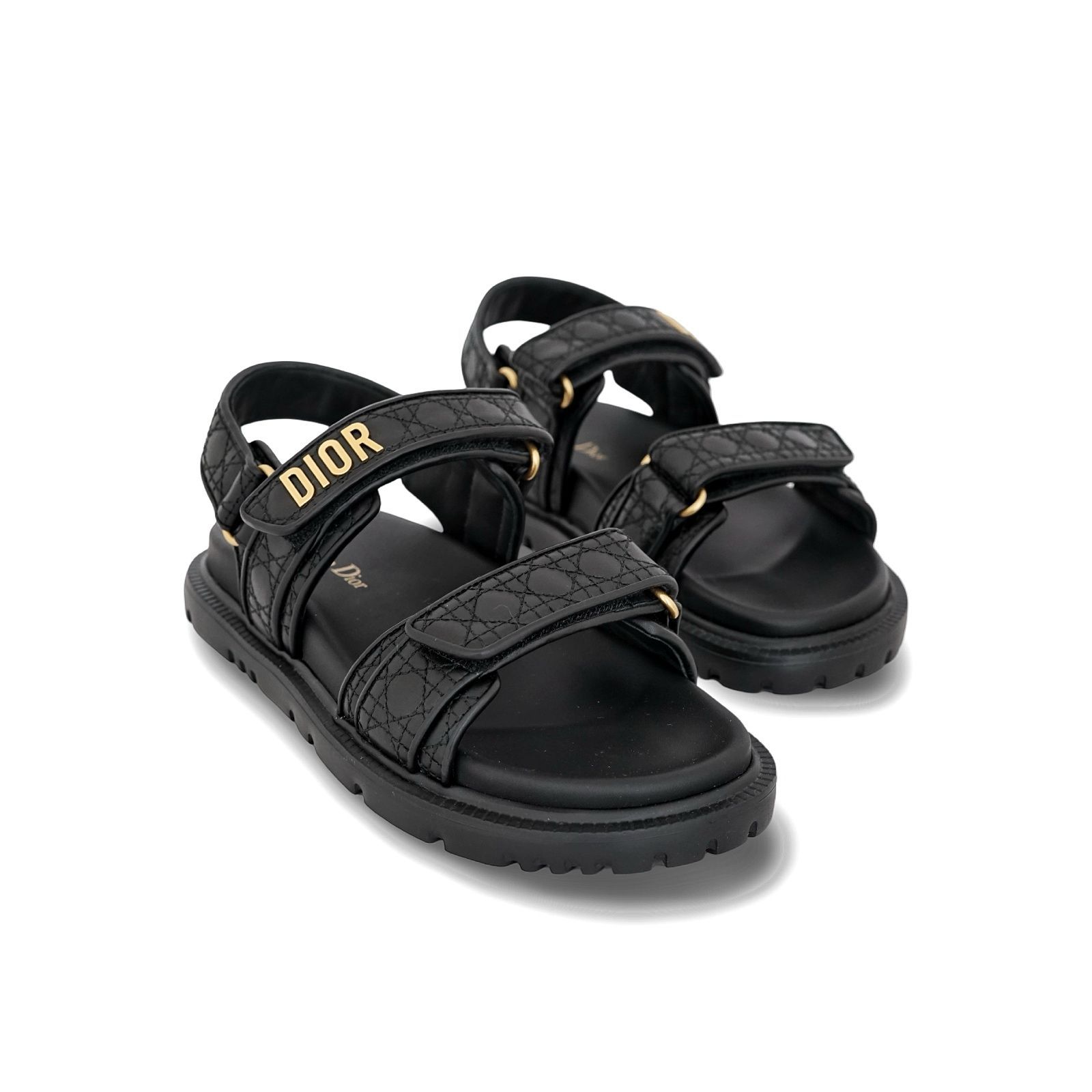 Dad Sandal Black Quilted Cannage Calfskin GHW