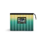 Pochette Voyage MM Damier Striped Gradient Yellow Green SHW
