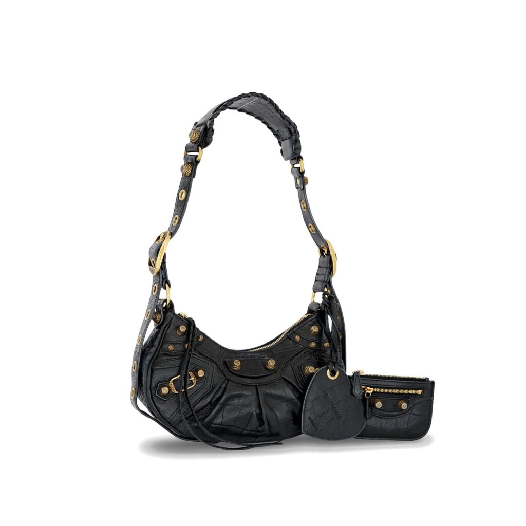 Le Cagole XS Croco Black GHW