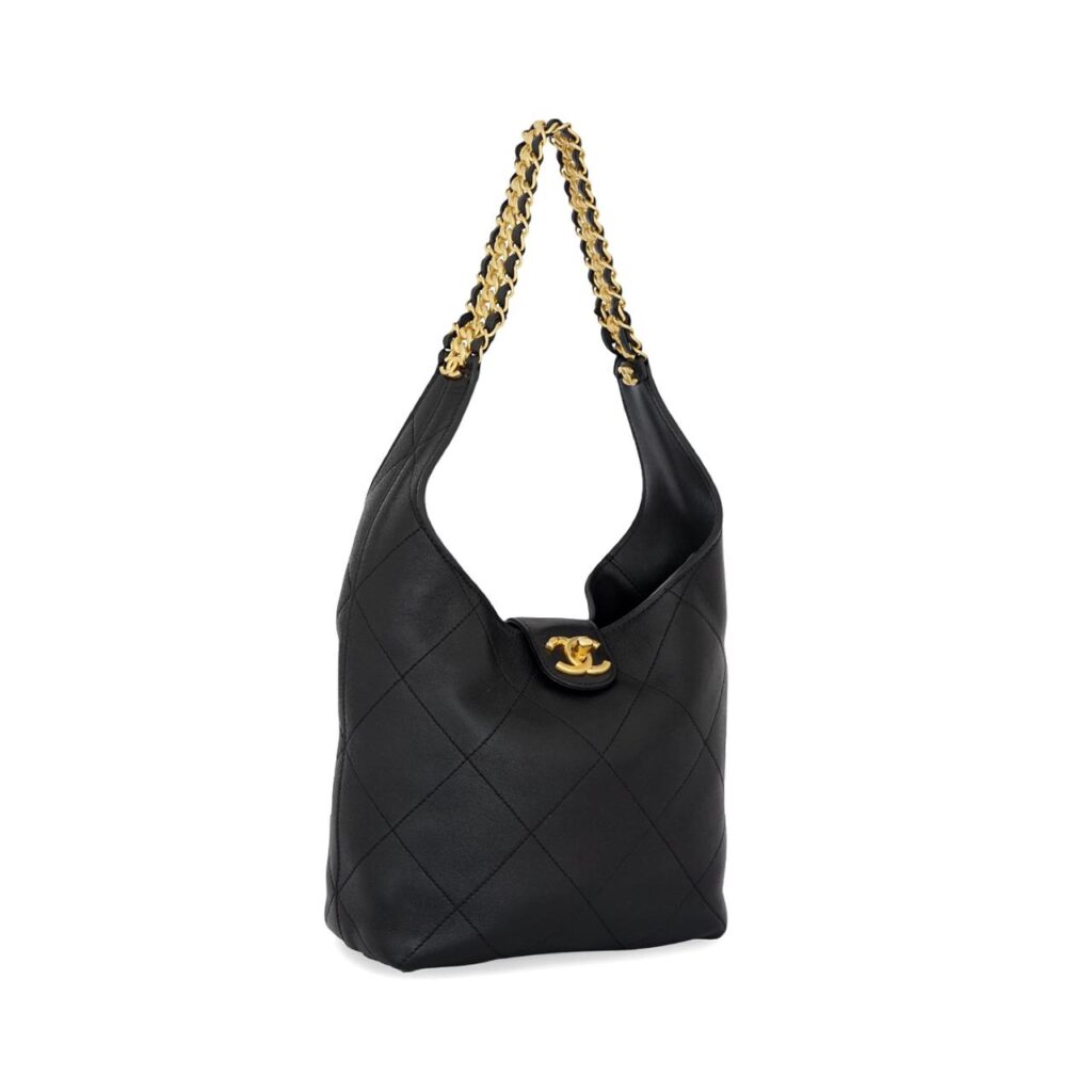 Hobo Bag Lambskin Black GHW
