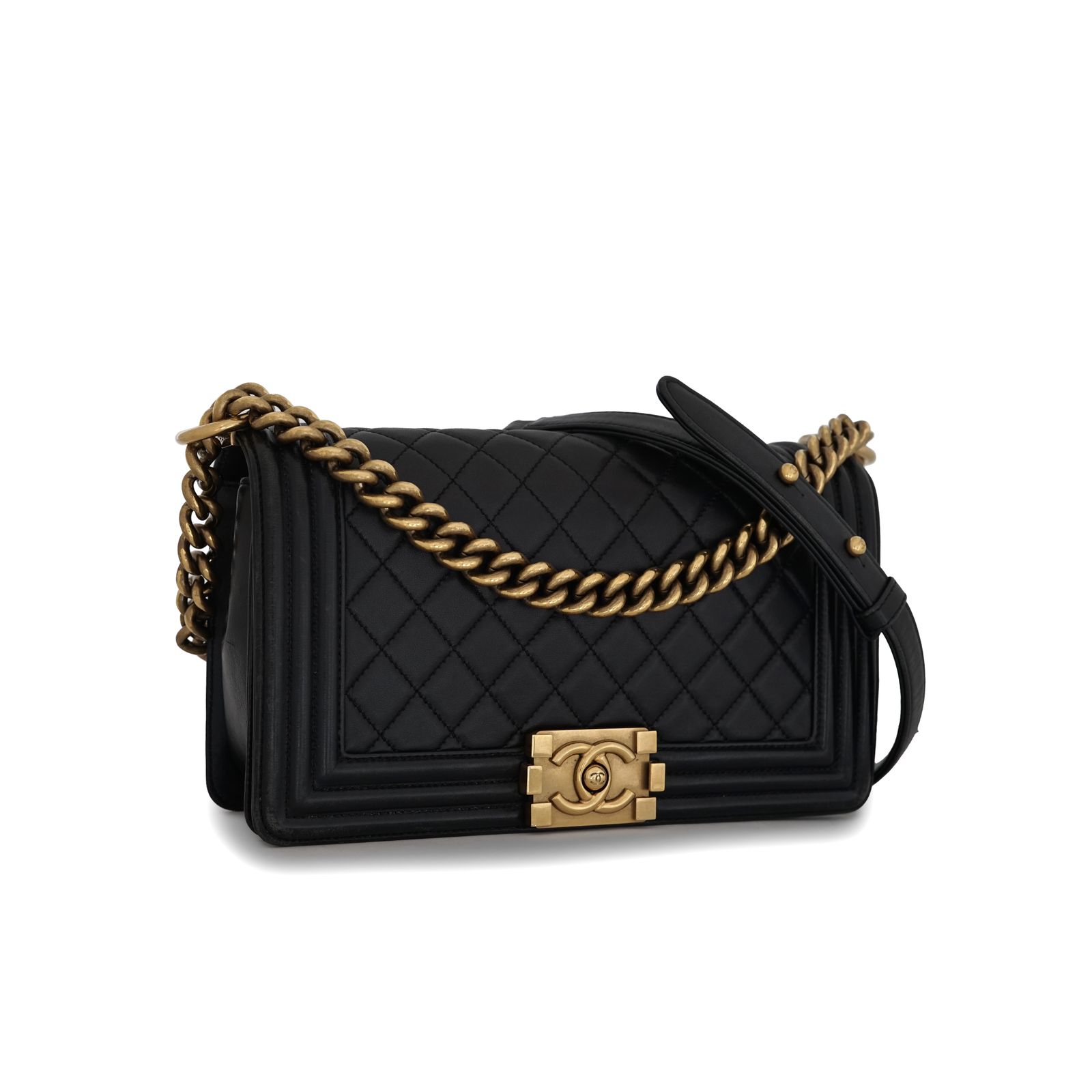 Boy 25 Medium Black Lambskin GHW