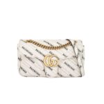 Marmont Flap Small X White Balenciaga Logo GHW