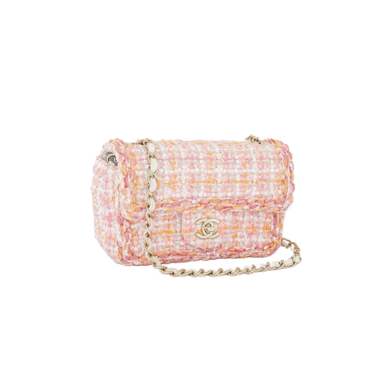 Mini Rectangle Tweed Pink Orange SHW
