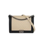 Boy 30 Lambskin Beige Black RHW